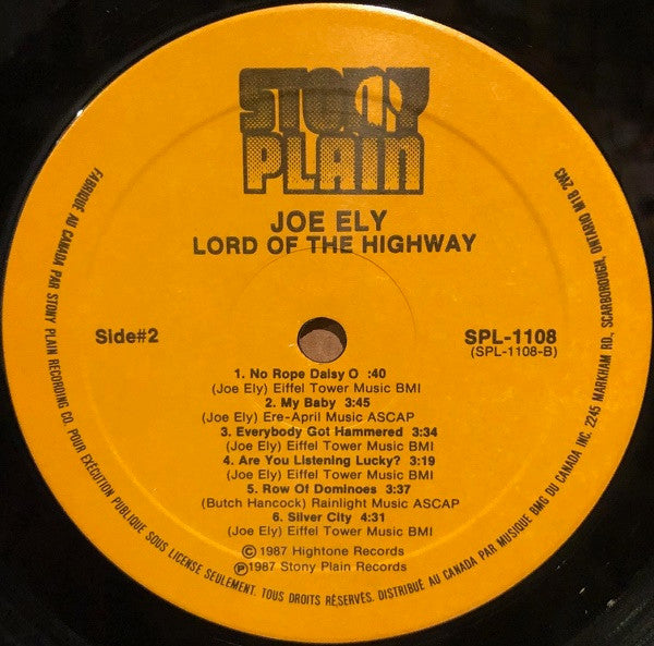Joe Ely : Lord Of The Highway (LP, Album)