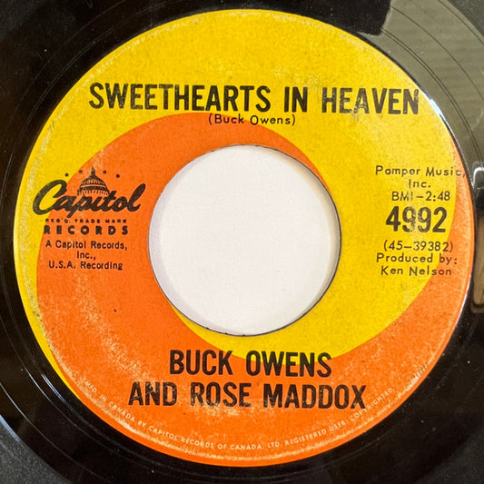 Buck Owens And Rose Maddox : Sweethearts In Heaven / We're The Talk Of The Town (7", Single)