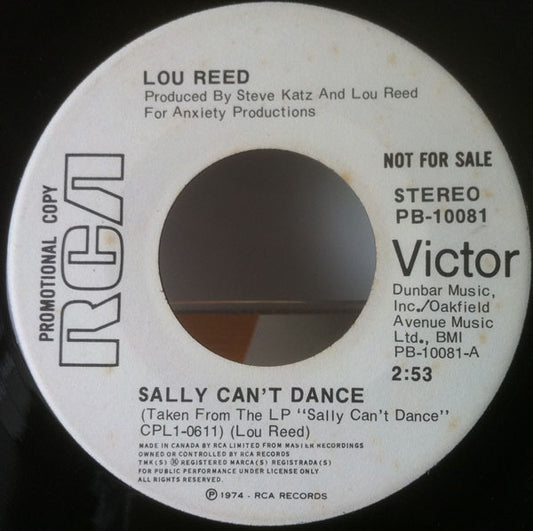 Lou Reed : Sally Can't Dance (7", Promo)