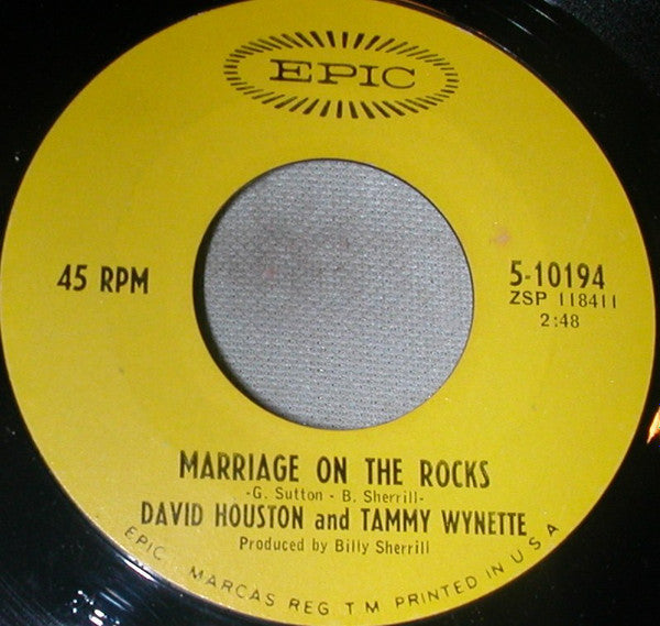 David Houston And Tammy Wynette : My Elusive Dreams / Marriage On The Rocks (7", Single)
