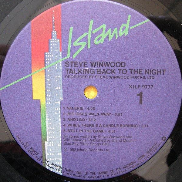 Steve Winwood : Talking Back To The Night (LP, Album)
