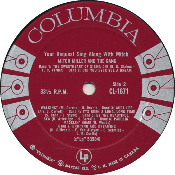 Mitch Miller And The Gang : Your Request Sing Along With Mitch (LP, Album, Mono)