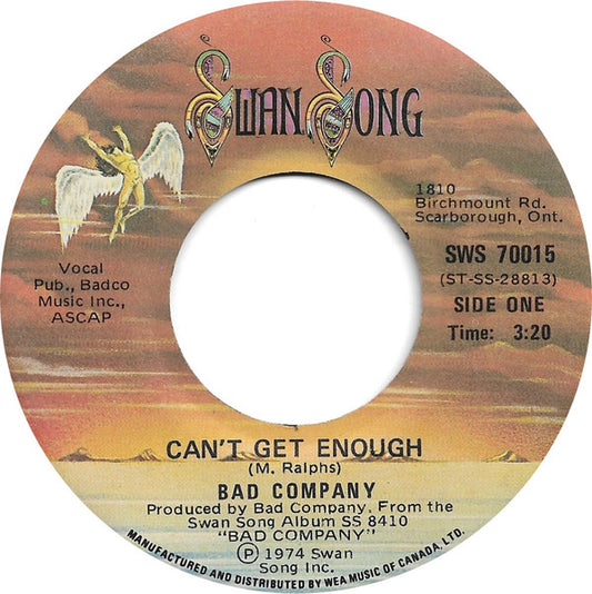 Bad Company (3) : Can't Get Enough (7", Single)