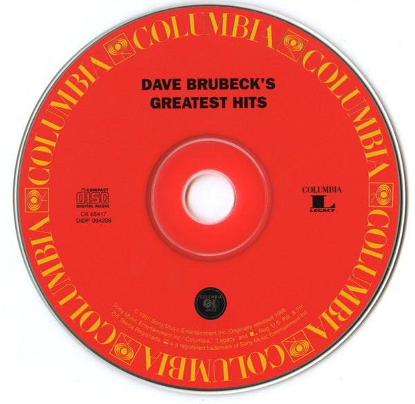 Dave Brubeck : Dave Brubeck's Greatest Hits (CD, Comp, RE)