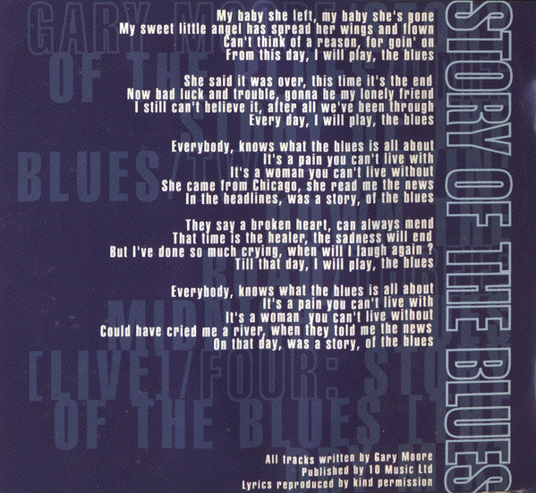Gary Moore : Story Of The Blues (CD, Single, Dig)