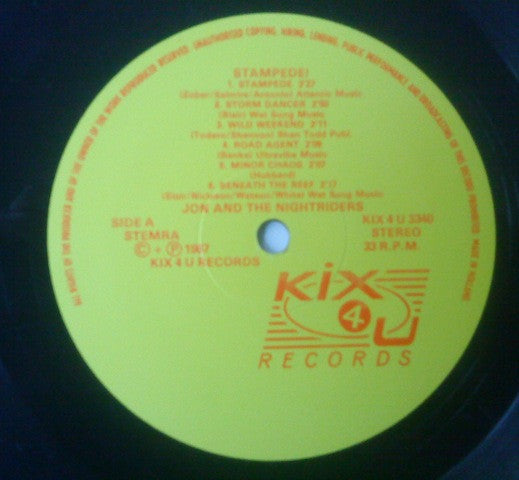 Jon & The Nightriders : Stampede! (LP, Album)