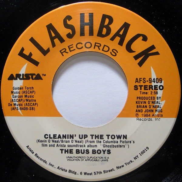 The Bus Boys : (The Boys Are) Back In Town / Cleanin' Up The Town (7", Single)