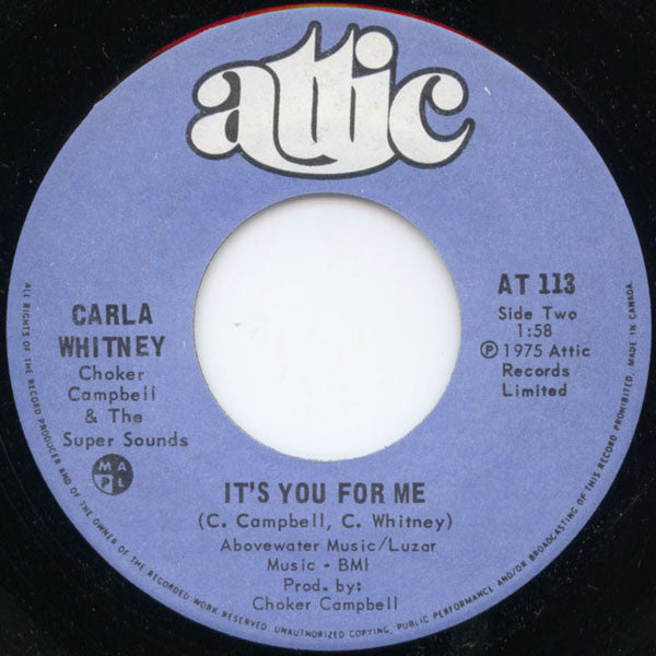Carla Whitney, Choker Campbell & The Super Sounds : I've Been Hurt (So Many Times) / It's You For Me (7", Single)