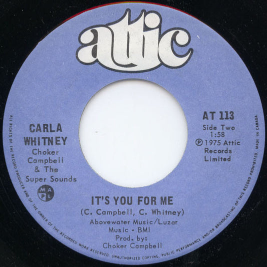 Carla Whitney, Choker Campbell & The Super Sounds : I've Been Hurt (So Many Times) / It's You For Me (7", Single)