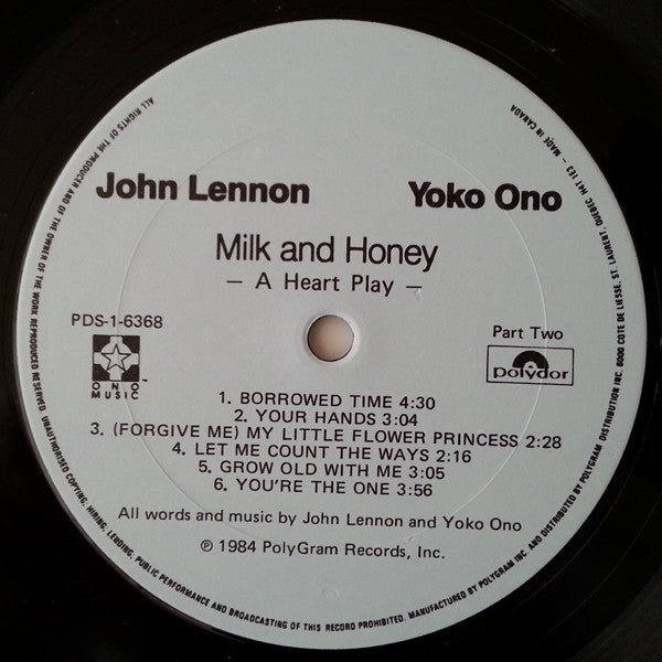 John Lennon And Yoko Ono* : Milk And Honey (LP, Album, Gat)