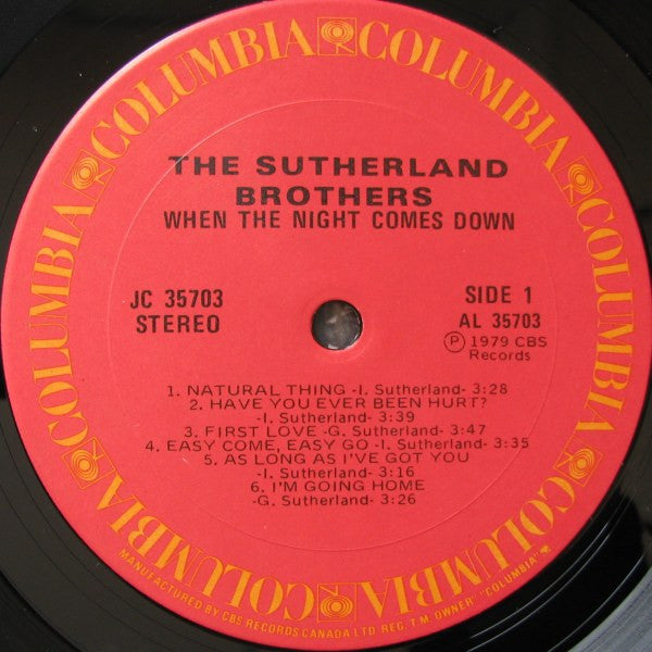 Sutherland Brothers : When The Night Comes Down (LP, Album)