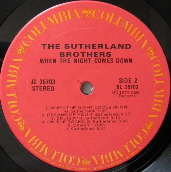 Sutherland Brothers : When The Night Comes Down (LP, Album)