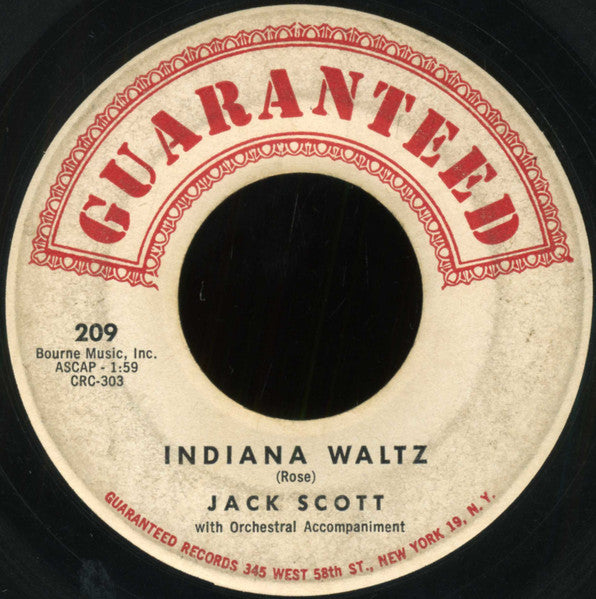 Jack Scott : What Am I Living For / Indiana Waltz (7")