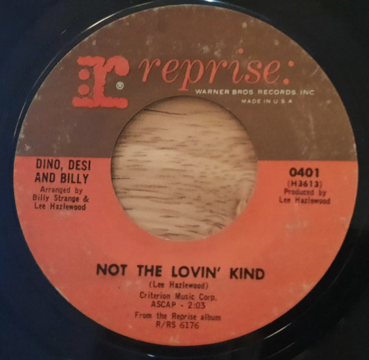 Dino, Desi & Billy : Not The Lovin' Kind (7", Single, Styrene, Pit)