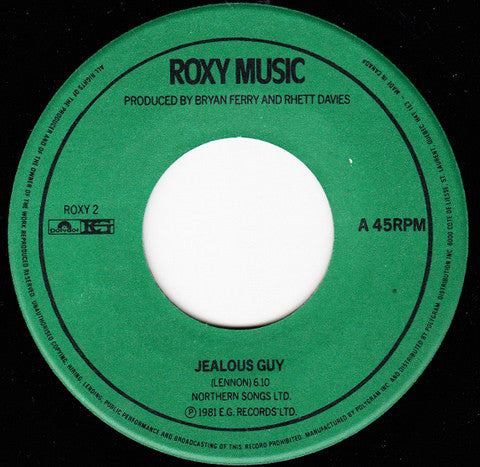 Roxy Music : Jealous Guy (A Tribute) (7", Single)