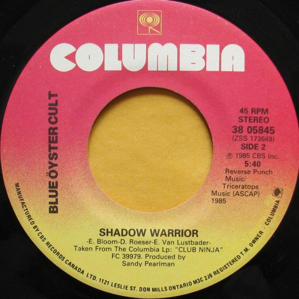 Blue Öyster Cult : Dancin' In The Ruins (7", Single)