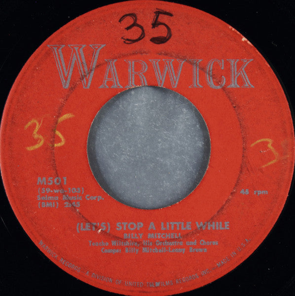 Billy Mitchell (18) : It Doesn't Matter To Me / (Let's) Stop A Little While (7")