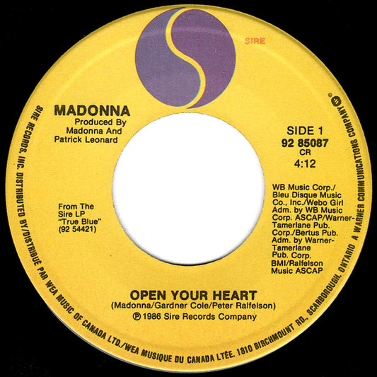 Madonna : Open Your Heart (7", Single)