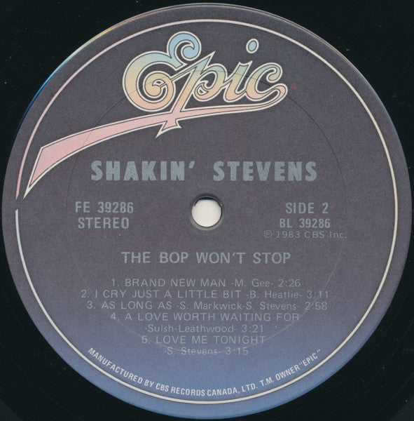 Shakin' Stevens : The Bop Won't Stop (LP, Album)