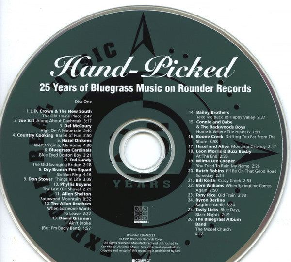 Various : Hand-Picked: 25 Years Of Bluegrass Music On Rounder Records (2xCD, Comp, RE)