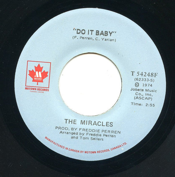 The Miracles : Do It Baby (7")