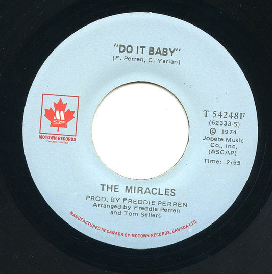 The Miracles : Do It Baby (7")