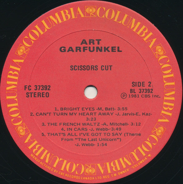 Art Garfunkel : Scissors Cut (LP, Album)