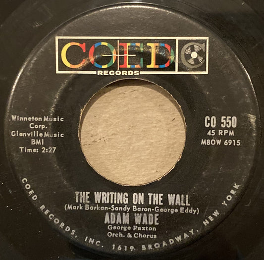 Adam Wade (2) : The Writing On The Wall / Point Of No Return (7", Single, Ind)