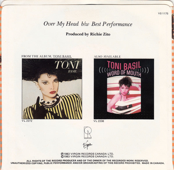Toni Basil : Over My Head (7", Single)