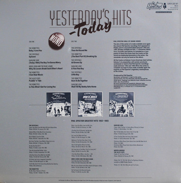 Various : Yesterday's Hits Today (LP, Comp, Mono)