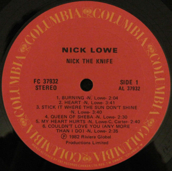 Nick Lowe : Nick The Knife (LP, Album)