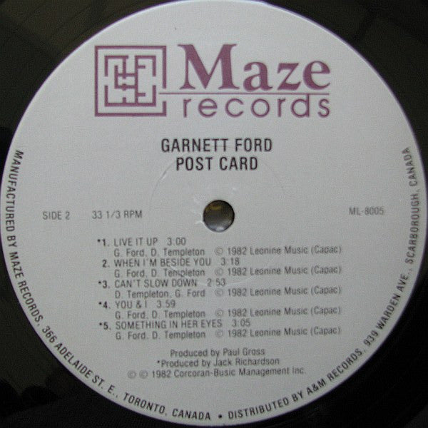 Garnett Ford : Postcard (LP, Album)