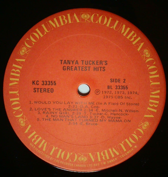 Tanya Tucker : Greatest Hits (LP, Comp, RE)
