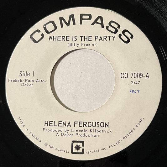 Helena Ferguson : Where Is The Party (7", Single)