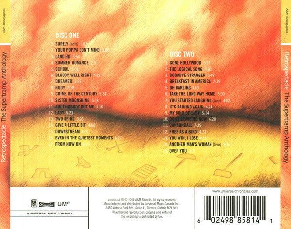 Supertramp : Retrospectacle (The Supertramp Anthology) (2xCD, Comp, M/Print)