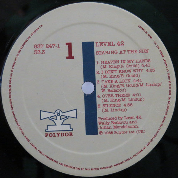 Level 42 : Staring At The Sun (LP, Album)