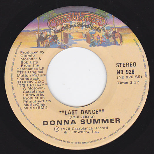 Donna Summer : Last Dance (7", Single)