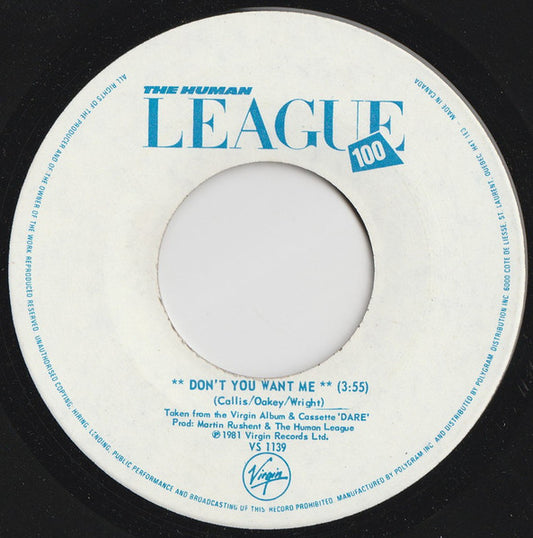 The Human League : Don't You Want Me (7", Single)