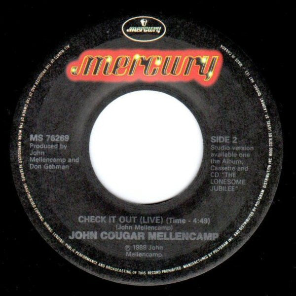 John Cougar Mellencamp : Rooty Toot Toot (7", Single)