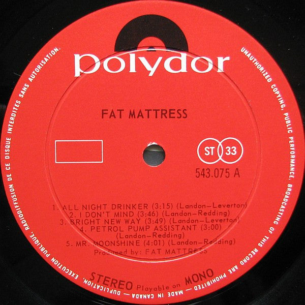 Fat Mattress : Fat Mattress (LP, Album)