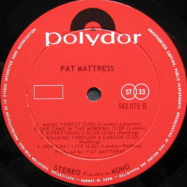 Fat Mattress : Fat Mattress (LP, Album)