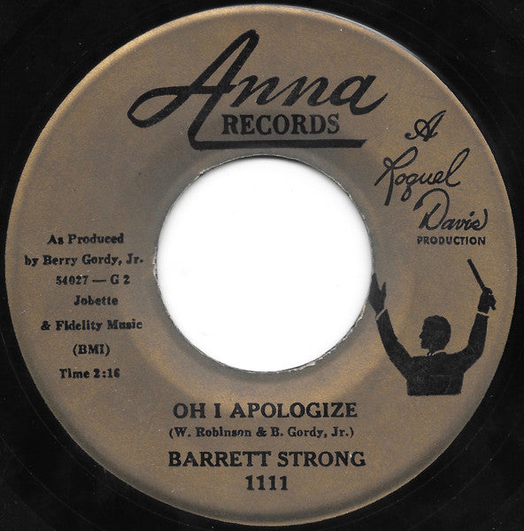 Barrett Strong : Money (That's What I Want) / Oh I Apologize (7", Single, RE)