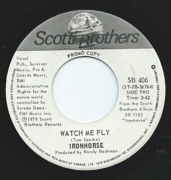 Ironhorse : Sweet Lui-Louise / Watch Me Fly (7", Promo)