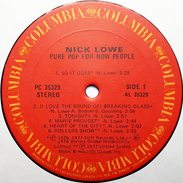 Nick Lowe : Pure Pop For Now People (LP, Album)
