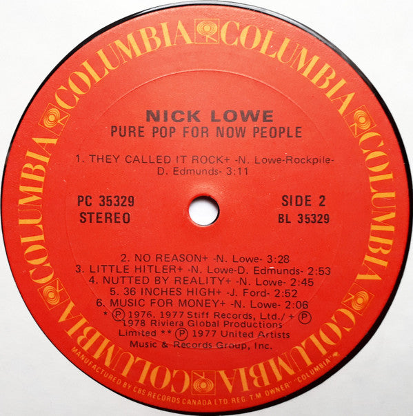 Nick Lowe : Pure Pop For Now People (LP, Album)
