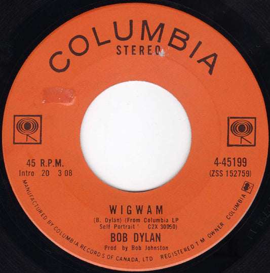 Bob Dylan : Wigwam / Copper Kettle (7")