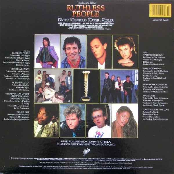 Various : Ruthless People: The Original Motion Picture Soundtrack (LP, Album, Comp)