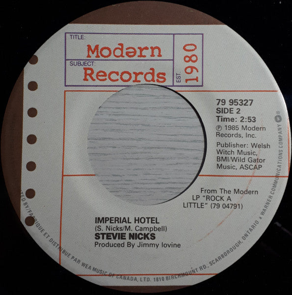 Stevie Nicks : Has Anyone Ever Written Anything For You (7", Single)