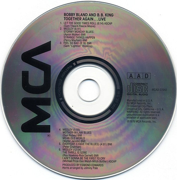 Bobby Bland & B.B. King : Together Again...Live (CD, Album)