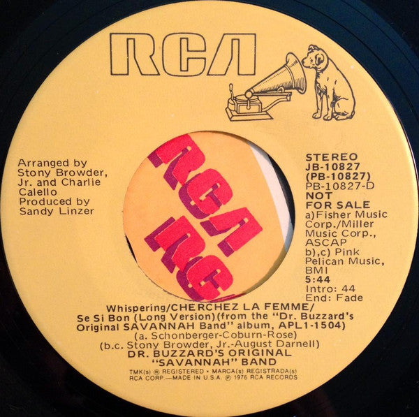 Dr. Buzzard's Original Savannah Band : Whispering / Cherchez La Femme / Se Si Bon (7", Promo)